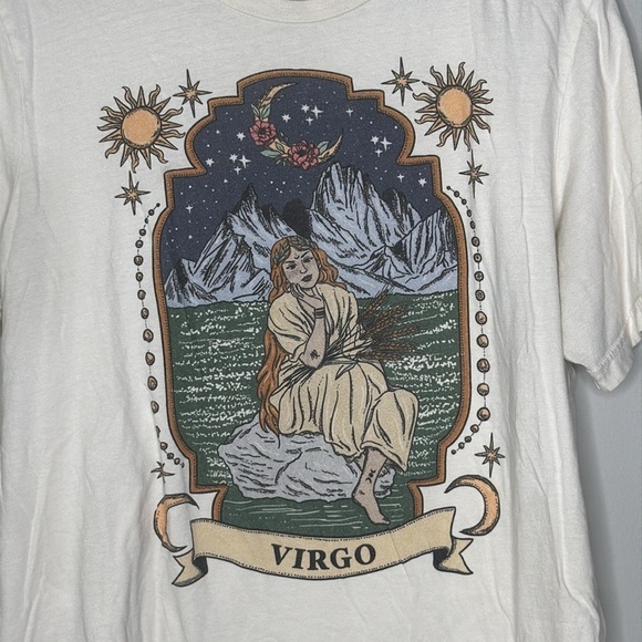 Bella + Canvas Virgo Short Sleeve Astrology Tee Shirt in Cream Women's Size XL - Picture 2 of 6